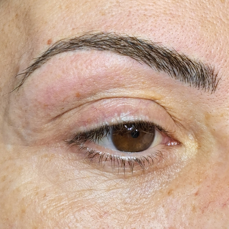 Detalle de cejas micropigmentadas